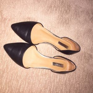 Halogen vegan leather black flats pointed toe