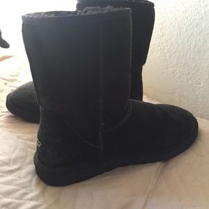 Black Uggs. Size 6 but already broken in.