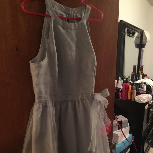 Silver high neck dress