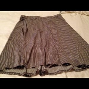 Summer gray and white polka dot skirt