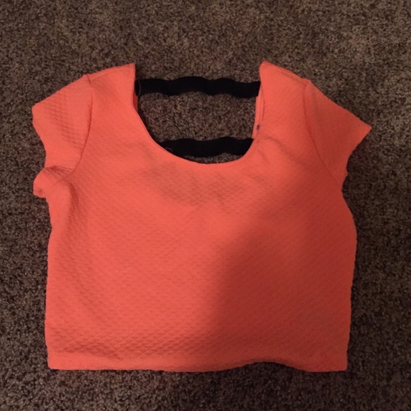 BRIGHT coral crop top!