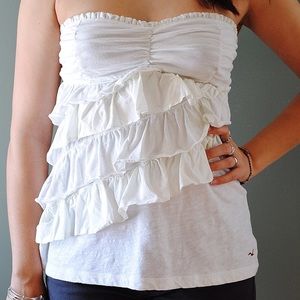 White strapless Hollister top