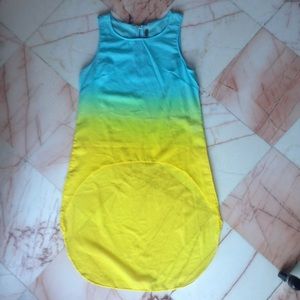 High low yellow ombré top