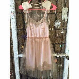 Rodarte for Target Beige Tulle and Silk Dress