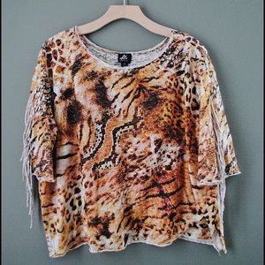 Animal print boho top