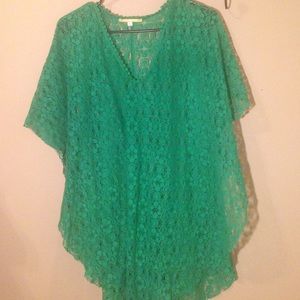 Green Lace Gianni Bini Swimsuit Cover-up