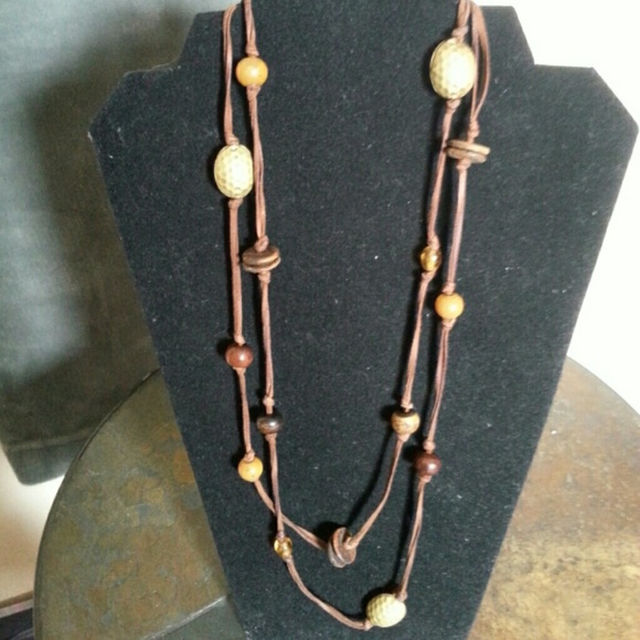 Double wrapped leather necklace