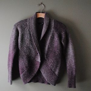 Purple and gray button sweater