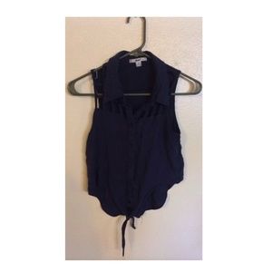 Papaya dark blue tied shirt