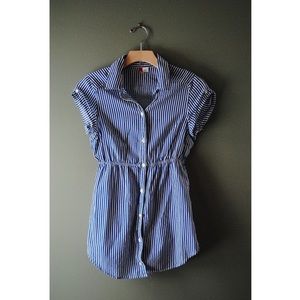 Blue and white pinstripe shirt