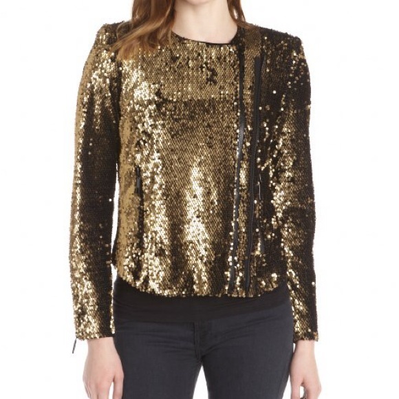 Rachel Zoe Gold Sequin Jacket - Picture 2 of 4