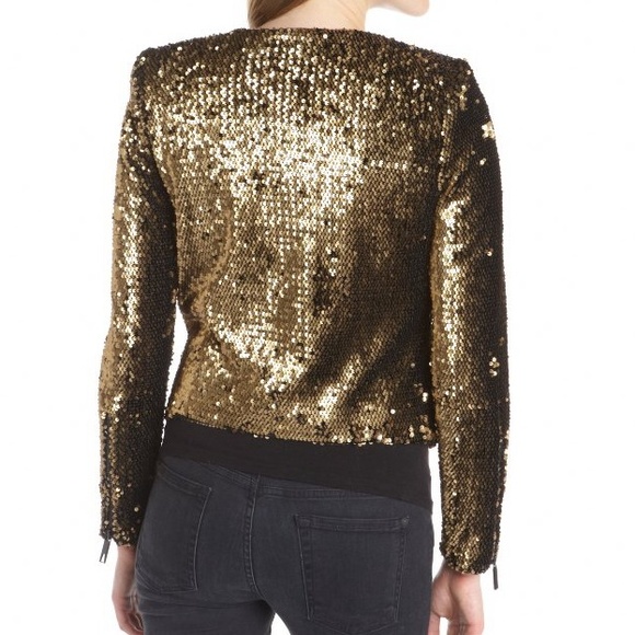 Rachel Zoe Gold Sequin Jacket - Picture 3 of 4
