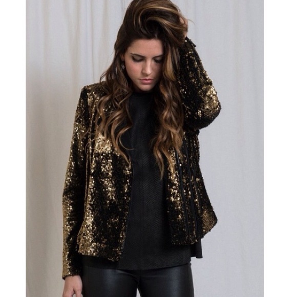 Rachel Zoe Gold Sequin Jacket - Picture 4 of 4
