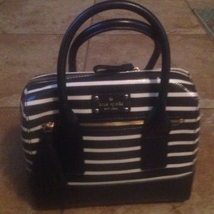100% auth Kate spade handbag navy & white stripe