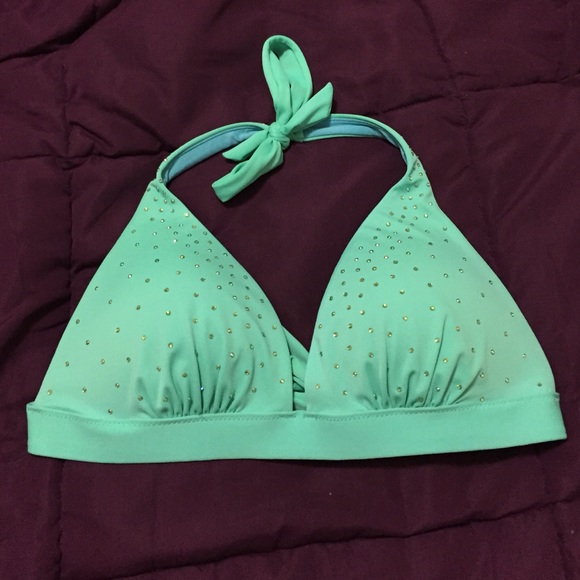 Turquoise Studded Bathing Suit Top 👙