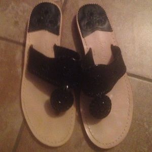 Jack Rogers  sandals sz 8 black leather