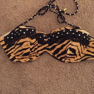 VS cheetah polka dot lace bathing suit top