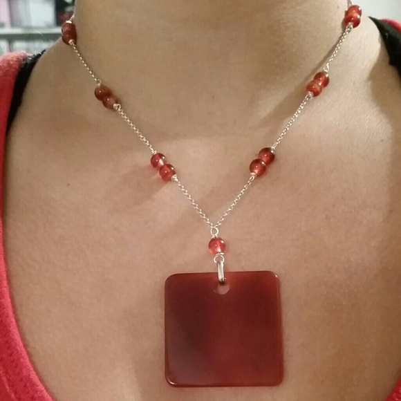 .925 Silver w/ Carnelian NK and Earrings