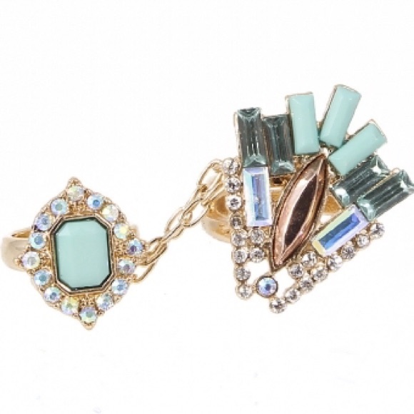Mint colored double ring