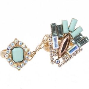 Mint colored double ring