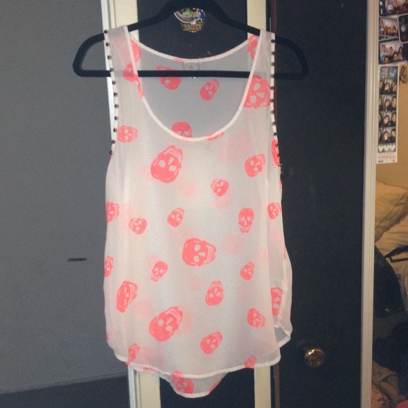 skeleton neon pink & white tang
