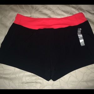 New black and pink workout shorts