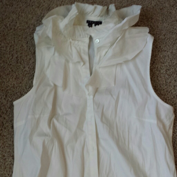 Theory white button down blouse