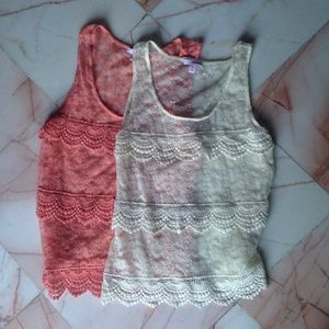 Bundle of two lace tank tops