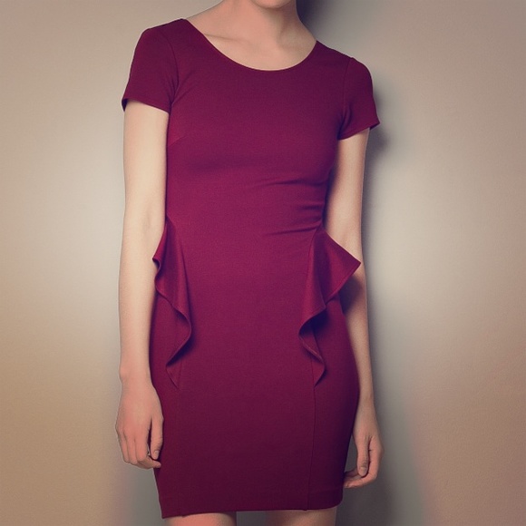 Zara Red Peplum Dress ASO Orphan Black - Large