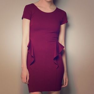 Zara Red Peplum Dress ASO Orphan Black - Large