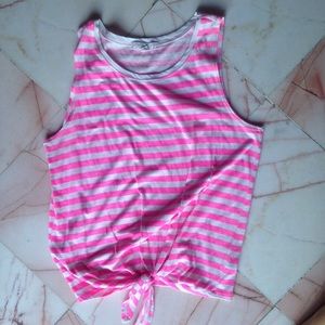 Pink striped tank top