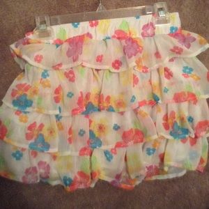 Hawiian/Neon floral ruffle skirt
