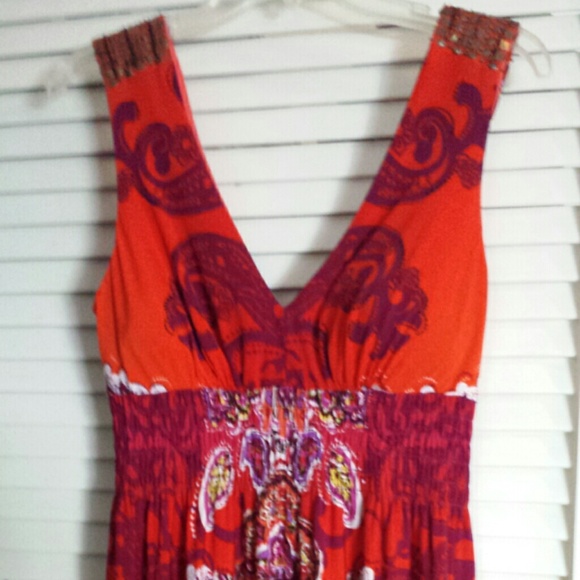 Bisou bisou red maxi dress