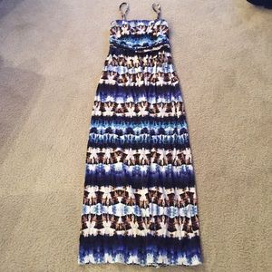 Cynthia Crowley Blue Black gorgeous maxi dress M