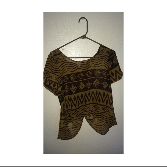 Tribal print butterfly back shirt