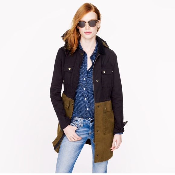 J. Crew Jackets & Blazers - J.Crew || LONG COLORBLOCK FIELD JACKET