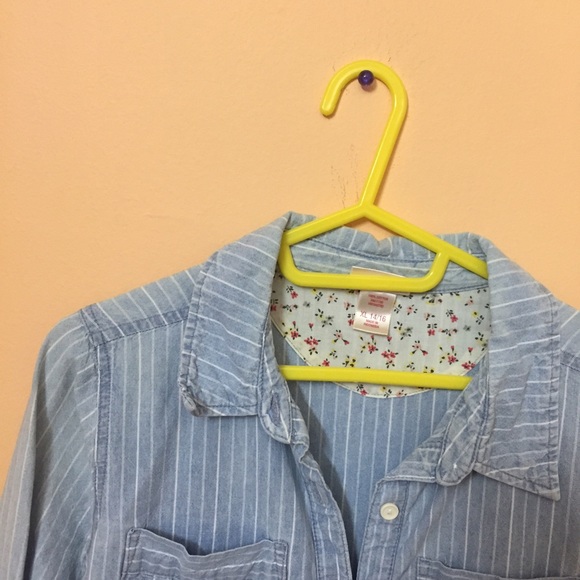 Mossimo Supply Co. Tops - Striped light denim top Mossimo Supply Co. Tops - Striped light denim top