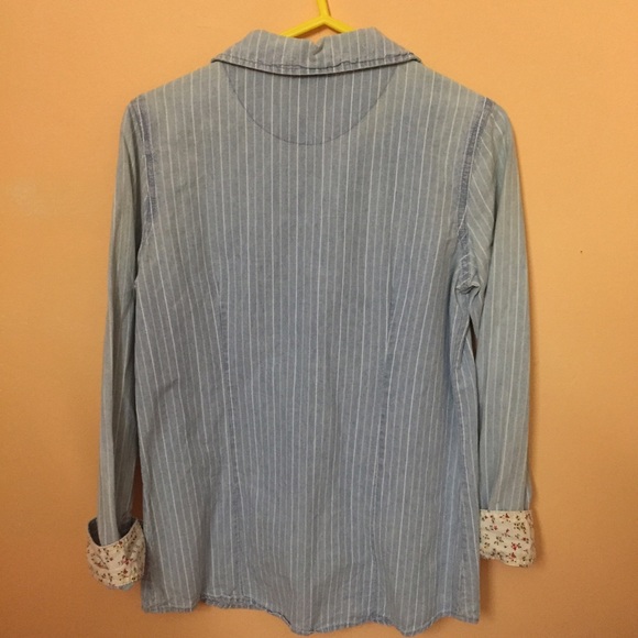 Mossimo Supply Co. Tops - Striped light denim top Mossimo Supply Co. Tops - Striped light denim top