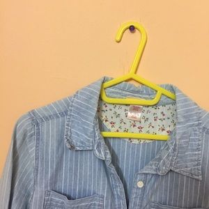 Mossimo Supply Co. Tops - Striped light denim top Mossimo Supply Co. Tops - Striped light denim top