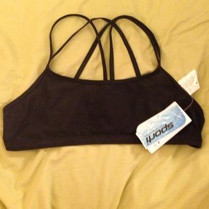 Sporti black strappy bikini swim top!