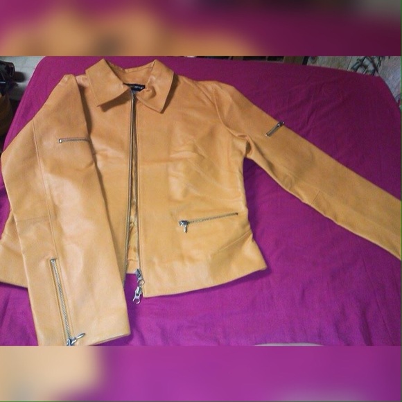 Mustard Yellow Leather Jacket