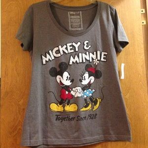 Mickey Mouse and Minnie Mouse Scoop-Neck Shirt