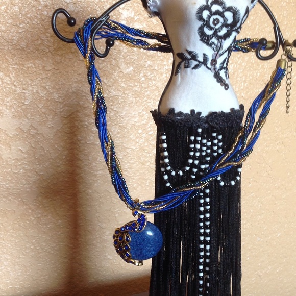 🔷Elegant Millet Beaded Chain Peacock Necklace🔷