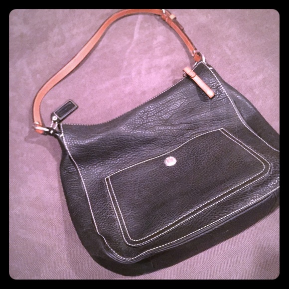 Coach Black Pebbled Leather Handbag