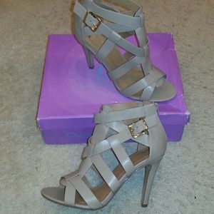 Taupe bandage heels