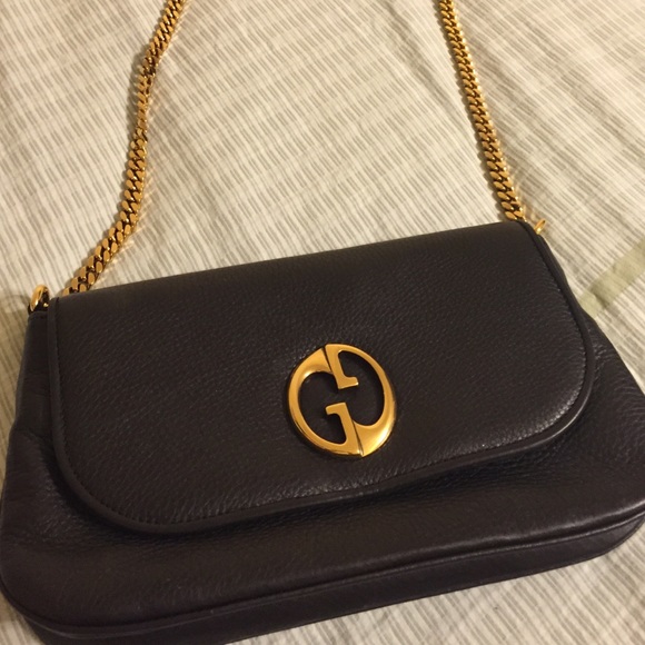 gucci black clutch with chain