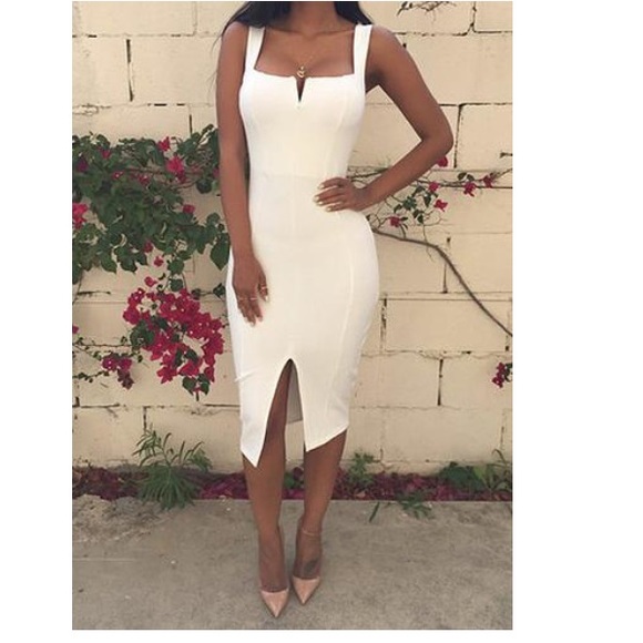 Dresses & Skirts - White Square neck dress