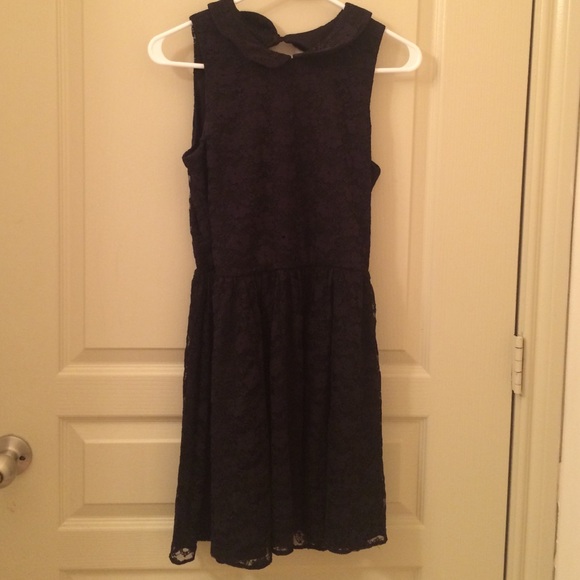 Asos black Peter Pan collar lace dress