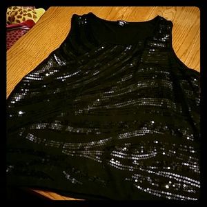 Sleevless black sequin top