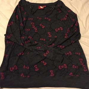 Grey hello kitty printed pull over sweater